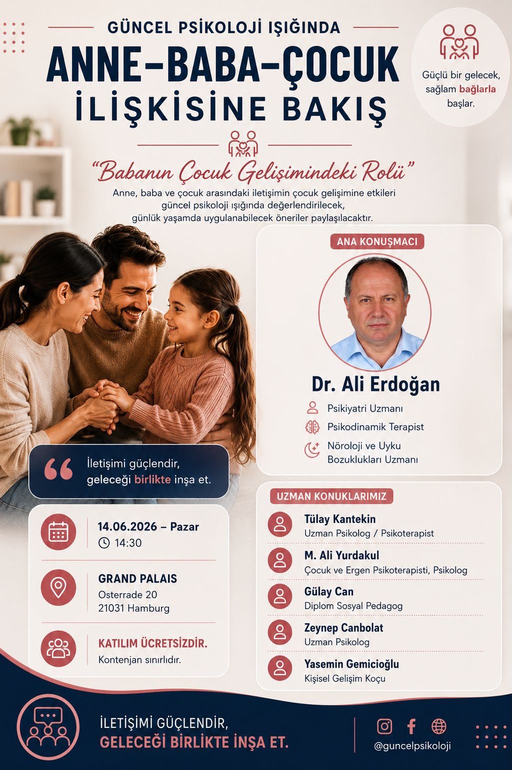 Dr. med. Erdogan tarafından Güncel Psikoloji etkinliği için afiş